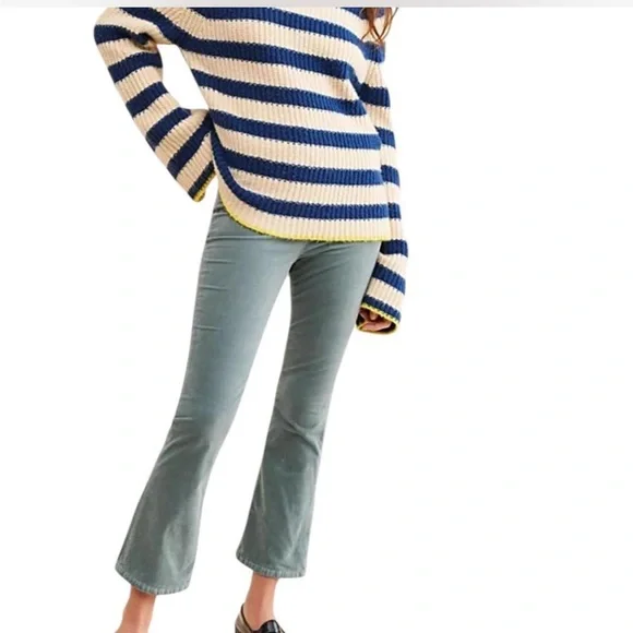 Anthropologie Navy and Cream Striped Turtleneck Sweater - Picture 2 of 14